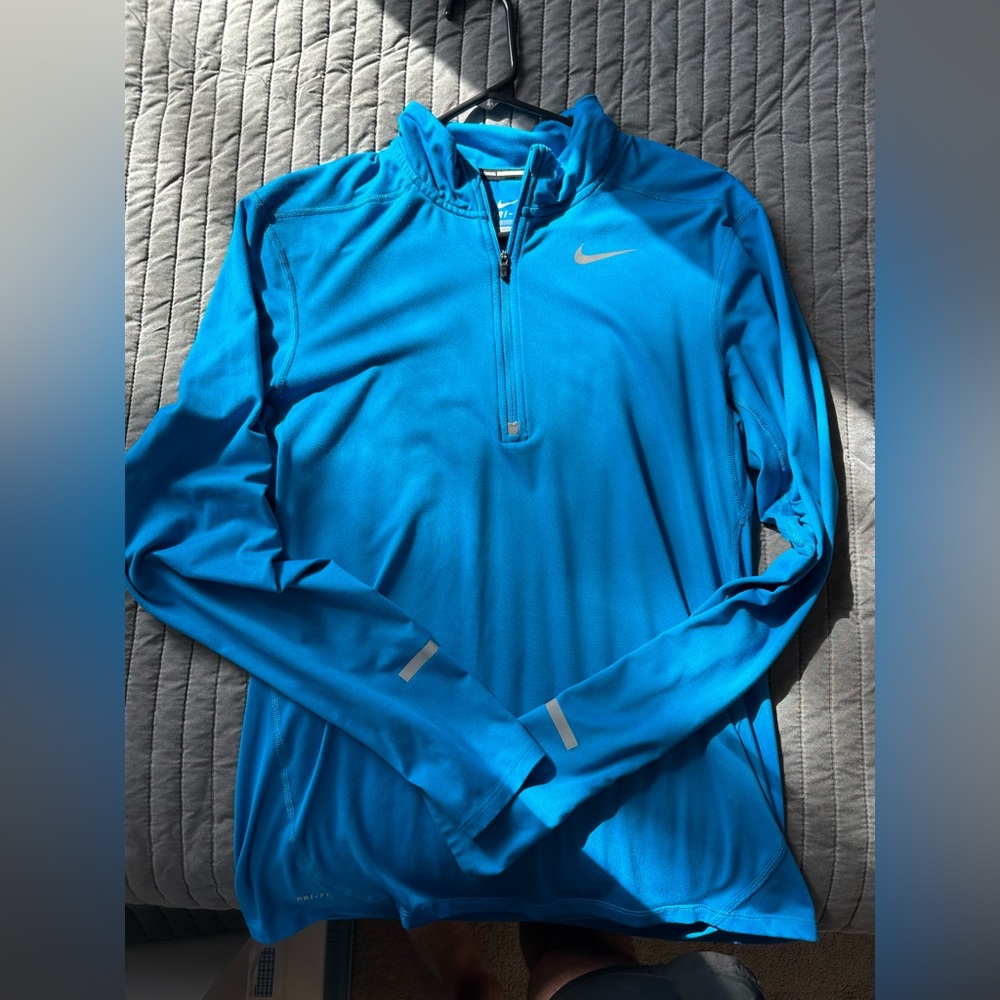 blue dri-fit nike running quarter zip